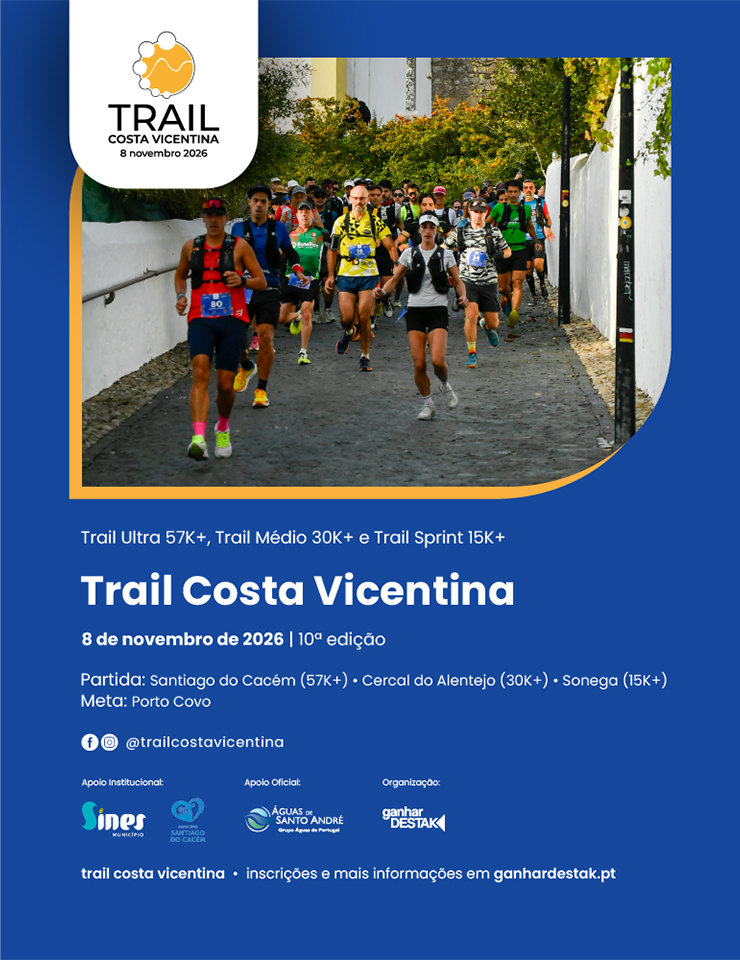 Bilhetes 10º Trail Costa Vicentina Santiago do Cacém e Sines